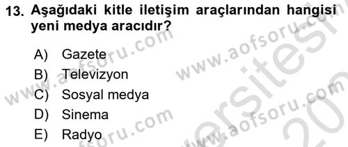 Sürdürülebilirlik ve Halkla İlişkiler Dersi 2024 - 2025 Yılı (Final) Dönem Sonu Sınav Soruları 13. Soru