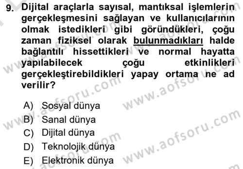 Sürdürülebilirlik ve Halkla İlişkiler Dersi 2024 - 2025 Yılı (Final) Dönem Sonu Sınav Soruları 9. Soru
