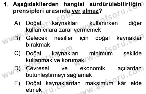 Sürdürülebilirlik ve Halkla İlişkiler Dersi 2025 - 2026 Yılı (Vize) Ara Sınav Soruları 1. Soru