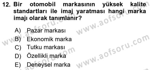 Sürdürülebilirlik ve Halkla İlişkiler Dersi 2025 - 2026 Yılı (Vize) Ara Sınav Soruları 12. Soru