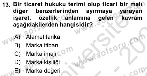 Sürdürülebilirlik ve Halkla İlişkiler Dersi 2025 - 2026 Yılı (Vize) Ara Sınav Soruları 13. Soru