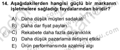 Sürdürülebilirlik ve Halkla İlişkiler Dersi 2025 - 2026 Yılı (Vize) Ara Sınav Soruları 14. Soru