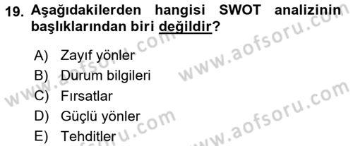 Sürdürülebilirlik ve Halkla İlişkiler Dersi 2025 - 2026 Yılı (Vize) Ara Sınav Soruları 19. Soru