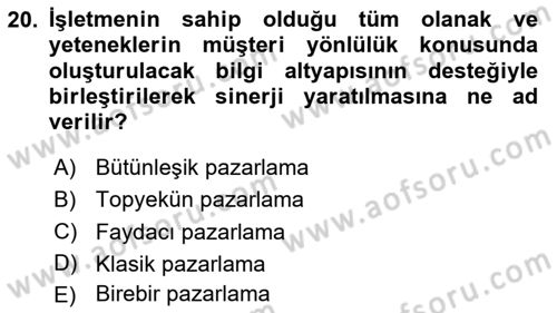Sürdürülebilirlik ve Halkla İlişkiler Dersi 2025 - 2026 Yılı (Vize) Ara Sınav Soruları 20. Soru
