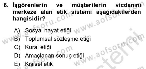 Sürdürülebilirlik ve Halkla İlişkiler Dersi 2025 - 2026 Yılı (Vize) Ara Sınav Soruları 6. Soru