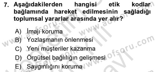 Sürdürülebilirlik ve Halkla İlişkiler Dersi 2025 - 2026 Yılı (Vize) Ara Sınav Soruları 7. Soru
