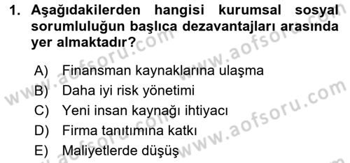 Sürdürülebilirlik ve Halkla İlişkiler Dersi 2025 - 2026 Yılı (Final) Dönem Sonu Sınav Soruları 1. Soru