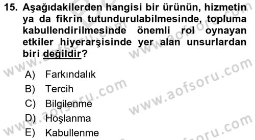 Sürdürülebilirlik ve Halkla İlişkiler Dersi 2025 - 2026 Yılı (Final) Dönem Sonu Sınav Soruları 15. Soru