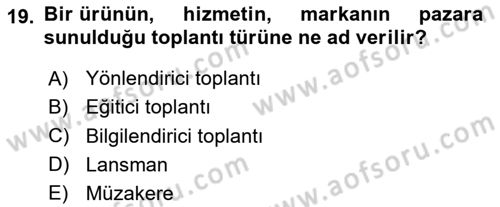 Sürdürülebilirlik ve Halkla İlişkiler Dersi 2025 - 2026 Yılı (Final) Dönem Sonu Sınav Soruları 19. Soru
