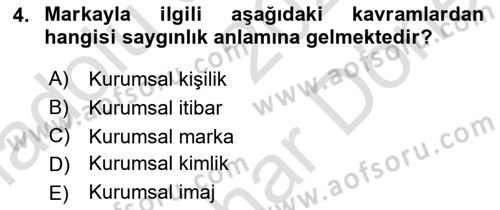 Sürdürülebilirlik ve Halkla İlişkiler Dersi 2025 - 2026 Yılı (Final) Dönem Sonu Sınav Soruları 4. Soru