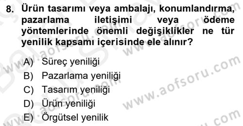 Hizmet Pazarlaması Dersi 2017 - 2018 Yılı (Final) Dönem Sonu Sınav Soruları 8. Soru