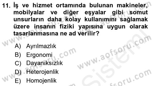 Hizmet Pazarlaması Dersi 2018 - 2019 Yılı (Final) Dönem Sonu Sınav Soruları 11. Soru