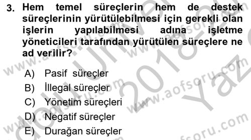 Hizmet Pazarlaması Dersi 2018 - 2019 Yılı Yaz Okulu Sınav Soruları 3. Soru