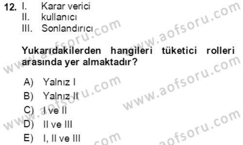 Hizmet Pazarlaması Dersi 2020 - 2021 Yılı Yaz Okulu Sınav Soruları 12. Soru