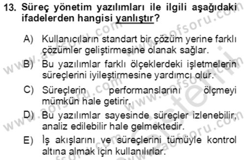 Hizmet Pazarlaması Dersi 2020 - 2021 Yılı Yaz Okulu Sınav Soruları 13. Soru