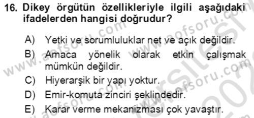 Hizmet Pazarlaması Dersi 2021 - 2022 Yılı (Vize) Ara Sınav Soruları 16. Soru