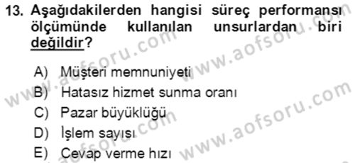 Hizmet Pazarlaması Dersi 2021 - 2022 Yılı Yaz Okulu Sınav Soruları 13. Soru