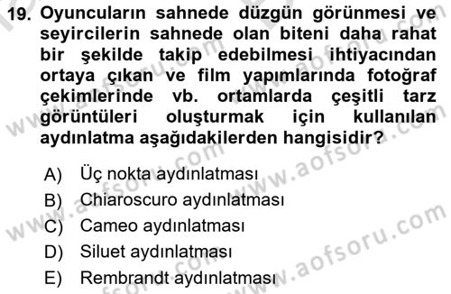 Medyada Yapım	 Dersi 2021 - 2022 Yılı (Vize) Ara Sınav Soruları 19. Soru