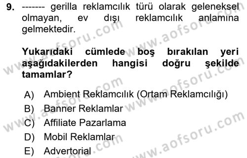 Medyada Yapım	 Dersi 2021 - 2022 Yılı (Vize) Ara Sınav Soruları 9. Soru