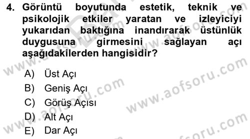 Medyada Yapım	 Dersi 2021 - 2022 Yılı (Final) Dönem Sonu Sınav Soruları 4. Soru