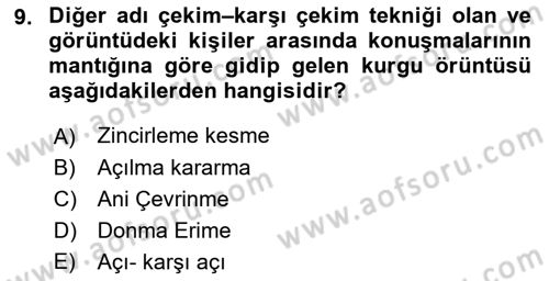 Medyada Yapım	 Dersi 2021 - 2022 Yılı (Final) Dönem Sonu Sınav Soruları 9. Soru