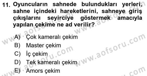 Medyada Yapım	 Dersi 2021 - 2022 Yılı Yaz Okulu Sınav Soruları 11. Soru