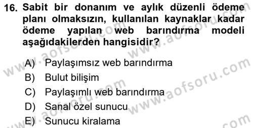 Medyada Yapım	 Dersi 2021 - 2022 Yılı Yaz Okulu Sınav Soruları 16. Soru