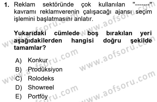 Medyada Yapım	 Dersi 2022 - 2023 Yılı Yaz Okulu Sınav Soruları 1. Soru