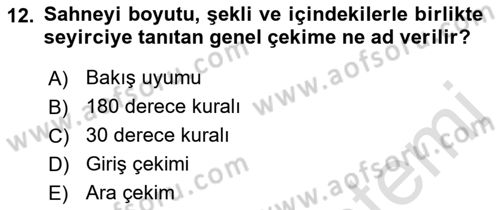 Medyada Yapım	 Dersi 2022 - 2023 Yılı Yaz Okulu Sınav Soruları 12. Soru