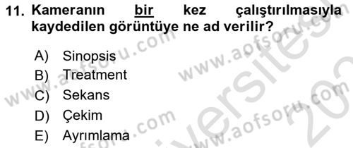 Medyada Yapım	 Dersi 2023 - 2024 Yılı (Vize) Ara Sınav Soruları 11. Soru