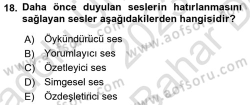 Medyada Yapım	 Dersi 2023 - 2024 Yılı (Vize) Ara Sınav Soruları 18. Soru