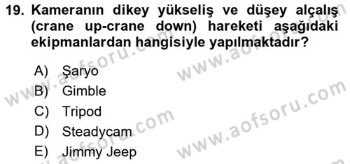 Medyada Yapım	 Dersi 2023 - 2024 Yılı (Vize) Ara Sınav Soruları 19. Soru