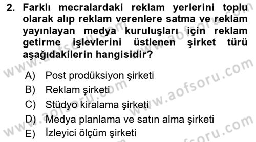 Medyada Yapım	 Dersi 2023 - 2024 Yılı (Vize) Ara Sınav Soruları 2. Soru