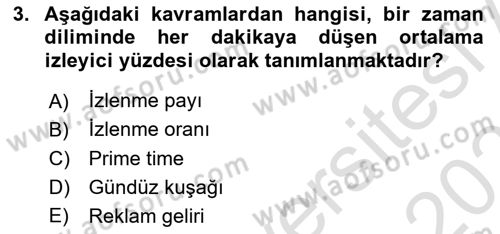 Medyada Yapım	 Dersi 2023 - 2024 Yılı (Vize) Ara Sınav Soruları 3. Soru