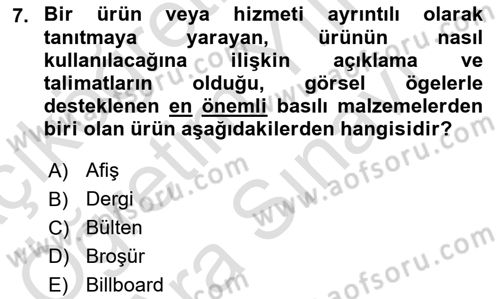 Medyada Yapım	 Dersi 2023 - 2024 Yılı (Vize) Ara Sınav Soruları 7. Soru