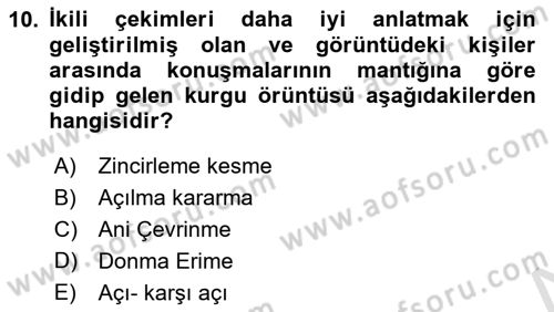 Medyada Yapım	 Dersi 2023 - 2024 Yılı (Final) Dönem Sonu Sınav Soruları 10. Soru