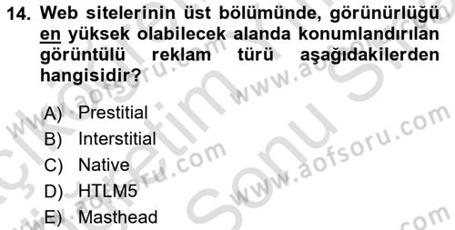 Medyada Yapım	 Dersi 2023 - 2024 Yılı (Final) Dönem Sonu Sınav Soruları 14. Soru