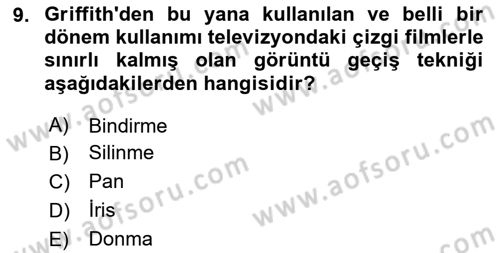 Medyada Yapım	 Dersi 2023 - 2024 Yılı (Final) Dönem Sonu Sınav Soruları 9. Soru