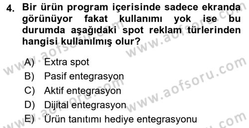 Medyada Yapım	 Dersi 2023 - 2024 Yılı Yaz Okulu Sınav Soruları 4. Soru