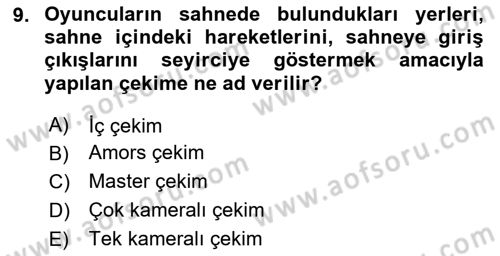 Medyada Yapım	 Dersi 2023 - 2024 Yılı Yaz Okulu Sınav Soruları 9. Soru