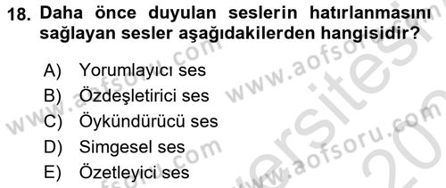 Medyada Yapım	 Dersi 2024 - 2025 Yılı (Vize) Ara Sınav Soruları 18. Soru