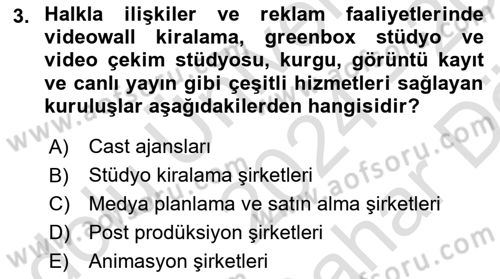 Medyada Yapım	 Dersi 2024 - 2025 Yılı (Vize) Ara Sınav Soruları 3. Soru