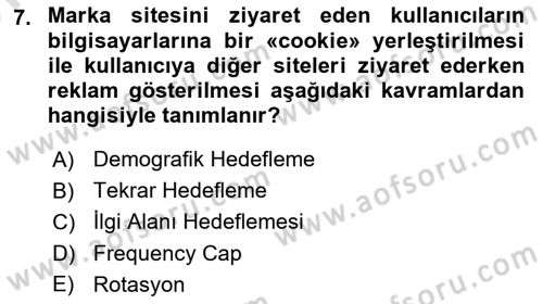 Medyada Yapım	 Dersi 2024 - 2025 Yılı (Vize) Ara Sınav Soruları 7. Soru