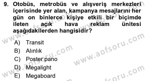 Medyada Yapım	 Dersi 2024 - 2025 Yılı (Vize) Ara Sınav Soruları 9. Soru