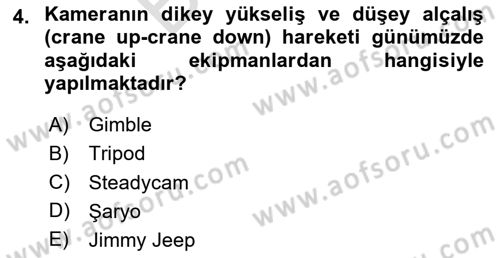 Medyada Yapım	 Dersi 2024 - 2025 Yılı (Final) Dönem Sonu Sınav Soruları 4. Soru