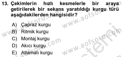 Medyada Yapım	 Dersi 2024 - 2025 Yılı Yaz Okulu Sınav Soruları 13. Soru