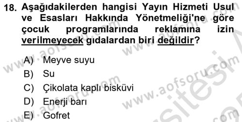Medyada Yapım	 Dersi 2024 - 2025 Yılı Yaz Okulu Sınav Soruları 18. Soru