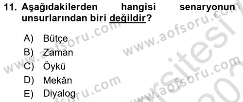Medyada Yapım	 Dersi 2025 - 2026 Yılı (Vize) Ara Sınav Soruları 11. Soru