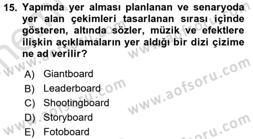 Medyada Yapım	 Dersi 2025 - 2026 Yılı (Vize) Ara Sınav Soruları 15. Soru