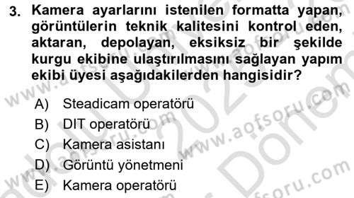 Medyada Yapım	 Dersi 2025 - 2026 Yılı (Final) Dönem Sonu Sınav Soruları 3. Soru